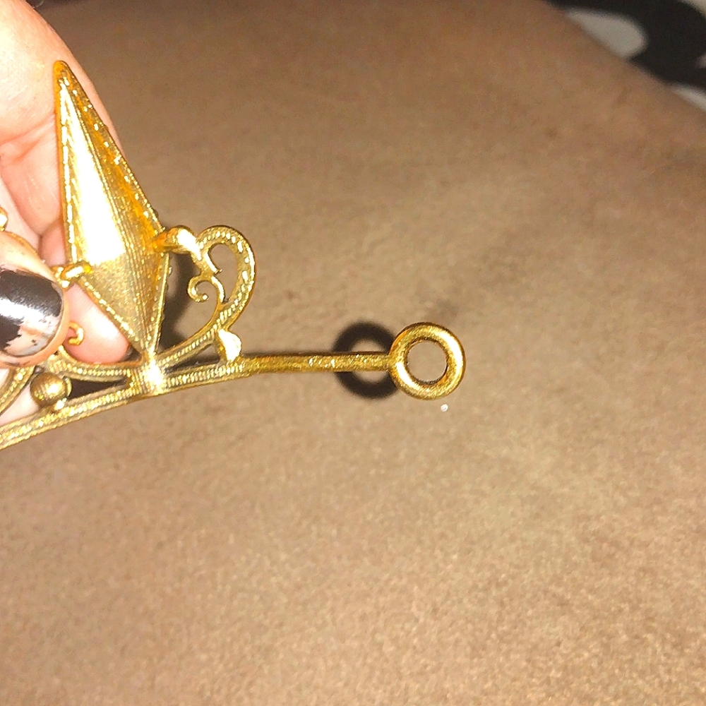 A Black & Gold Rhinestone Tiara - Picture 7 of 7
